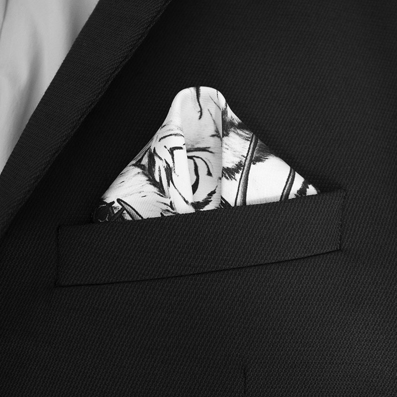 Écharpe de luxe pour homme en soie jacquard noire automne hiver décontracté  costume chemise écharpe pour femmes hommes (SW 1012)