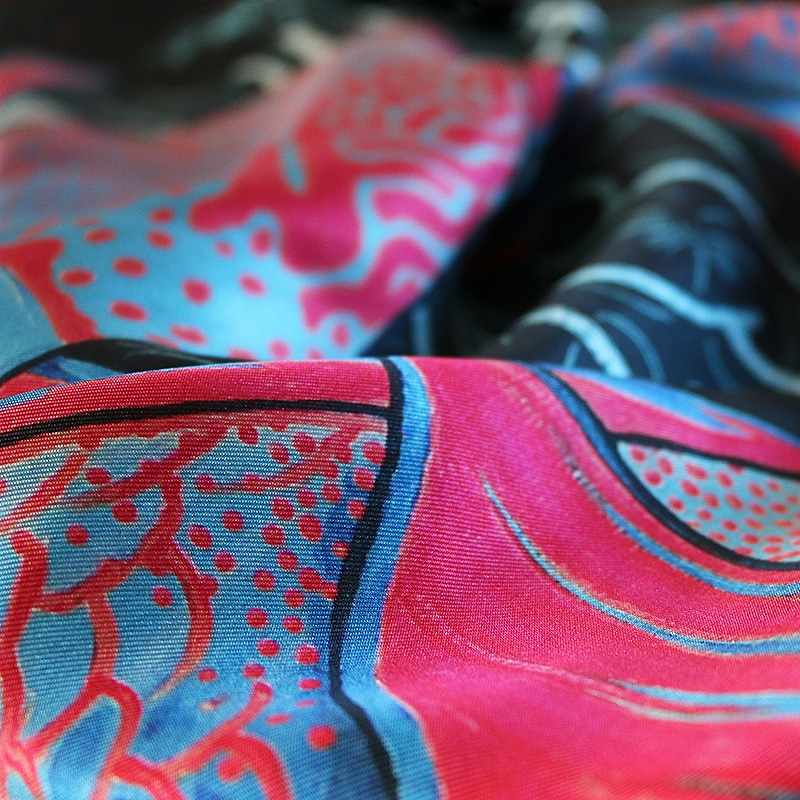 Écharpe rectangulaire 100% soie pour femmes, accessoires de danse du  ventre, couleurs contrastées, Texture légère, voile de soie, 2.4 mètres