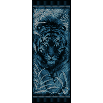 Étole laine soie 185 x 70 cm Legend tigre blue de chez Maison Fétiche